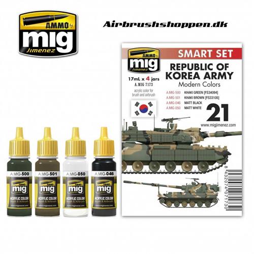 A.MIG 7173 REPUBLIC OF KOREA ARMY MODERN COLORS 4 x 17 ml